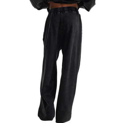 Vintage Wash Cotton Patchwork Sweatpants