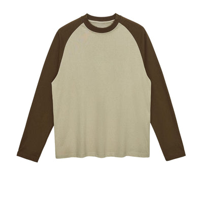 Relaxed Contrasting Colors Raglan Long Sleeve Top 8.1oz