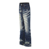 Vintage Distressed Slim Flare Jeans