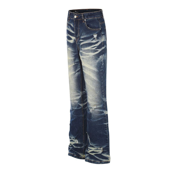 Vintage Distressed Slim Flare Jeans