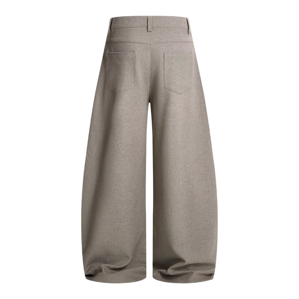 Double-Pleat Baggy Wide-Leg Trousers