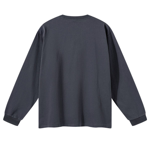 Solid Loose Fit Side Split Hem Long Sleeve T-Shirt