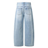 Wash Destroyed Pleated Baggy Jeans