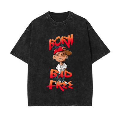 Streetwear Stone Wash Graphic Tee-INNBLAC