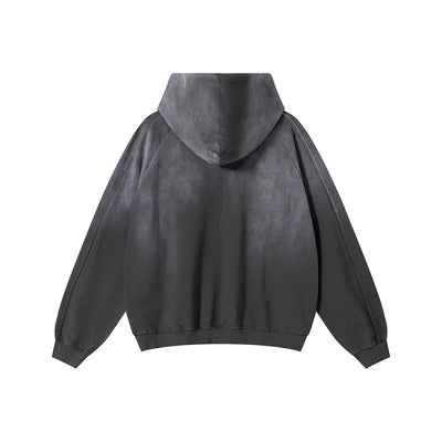 Heavyweight Washed Ombre Faded Cotton Hoodie