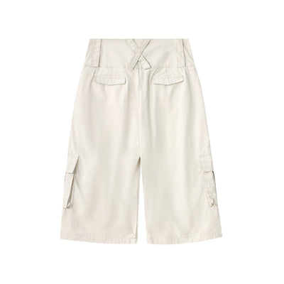 High-Waist Multi-Pocket Cargo Bermuda Shorts