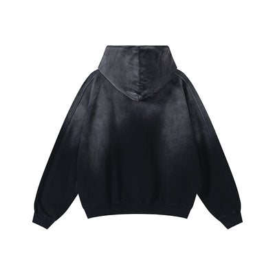 Heavyweight Washed Ombre Faded Cotton Hoodie