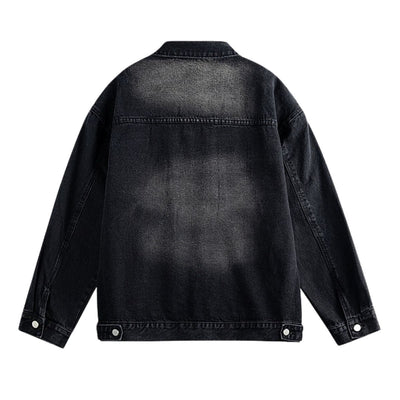 Men's Heavy Washed Vintage Loose Large Size Denim Jacket