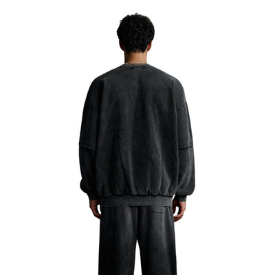 Crew Neck Mock Two-Layer Fleece Sweatshirt