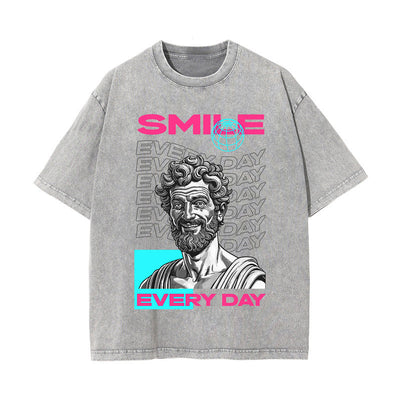 Smile Everyday Greek Statue Urban Graphic Tee-INNBLAC