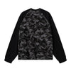 Raglan-Sleeve Camo Waffle Knit Long-Sleeve T-Shirt
