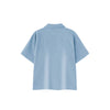 Vintage Snow Washed Waffle Knit V-Neck Polo Tee