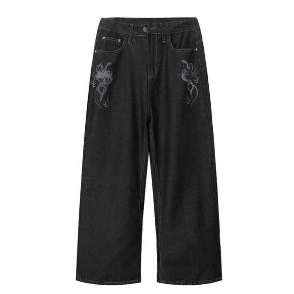Vintage Black Straight Leg Jeans
