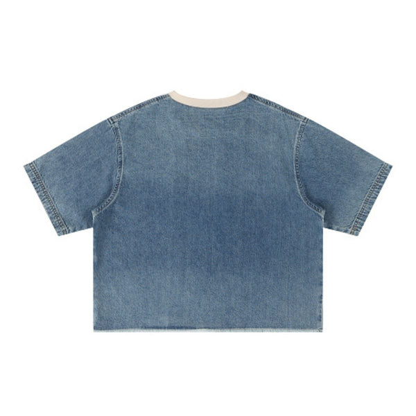 Washed Cotton Oversized Crew Neck Tee