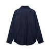 Indigo Button-Front Relaxed Denim Shacket