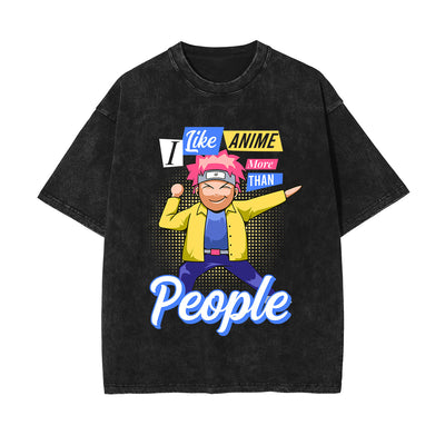 I Like Anime More Than People Graphic Tee-INNBLAC