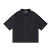 Cotton Washed Oversized Denim Collar Tee