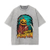 Monster Pumpkin Graphic Washed Tee-INNBLAC