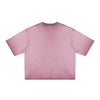 Washed Cotton Boxy Cropped Crew Neck Tee
