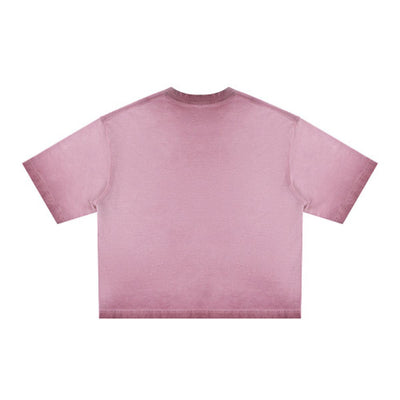 Washed Cotton Boxy Cropped Crew Neck Tee