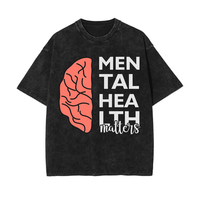 Mental Health Matters & Brain Graphic Tee-INNBLAC