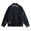 Casual Vintage Washed Floral Embroidered Hip-hop Denim Jacket