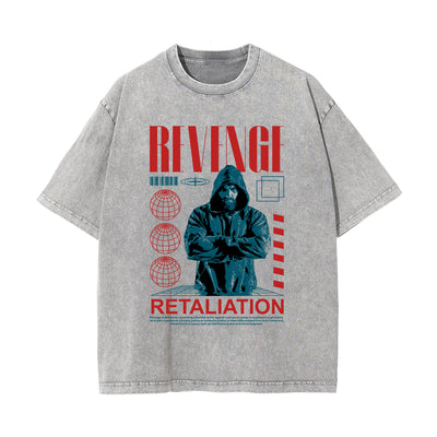 Revenge Streetwear Stone Wash Graphic Tee-INNBLAC