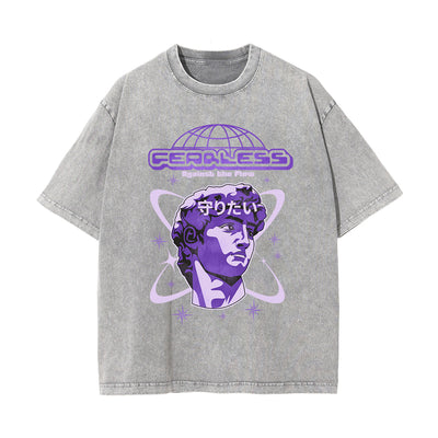 Y2K Japanese Graphic Washed Tee-INNBLAC