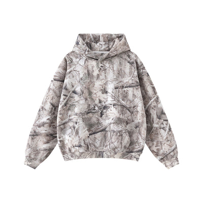 Relaxed Branch Camouflage Fleece Hoodie