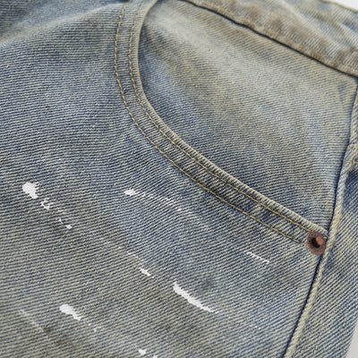 Ink Splash Vintage Wash Bermuda Shorts