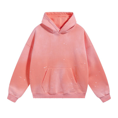 Destroyed Oversized Acid Wash Bleach Splatter Hoodie