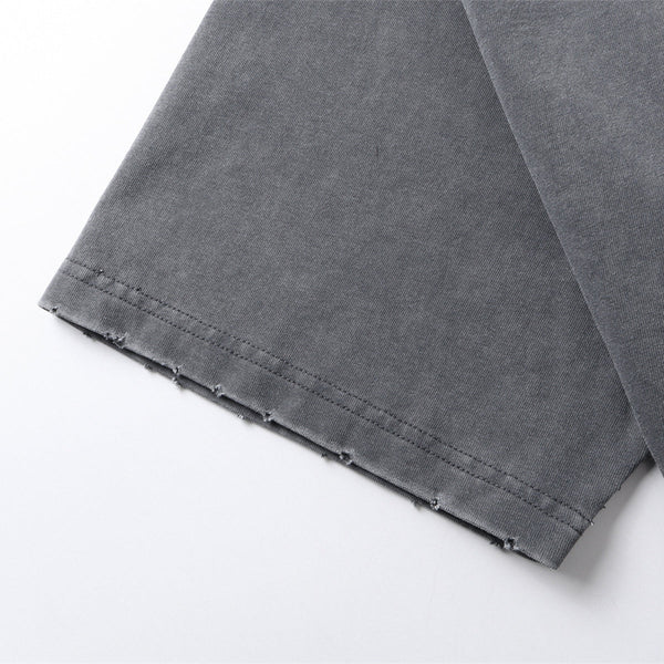 Utility Pocket Distressed Washed Oversized Street Tee