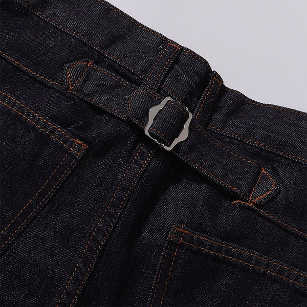 Classic Dark Wash Wide-Leg Denim Jeans