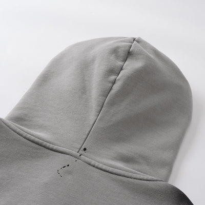 Distressed Paint Splatter Zippered Hoodie