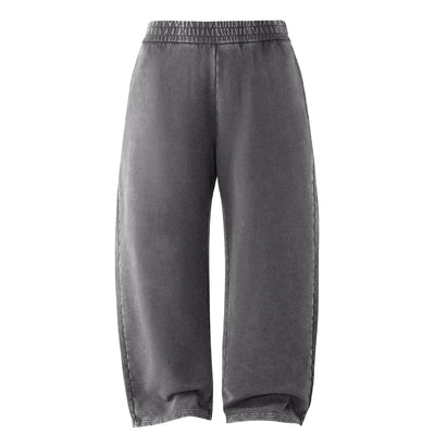 Vintage Wash Distressed Barrel Leg Pants