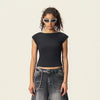Solid Slim Fit Cropped Hot Girl Tee