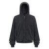 Vintage Washed Oversized Zip Up Distressed Hoodie
