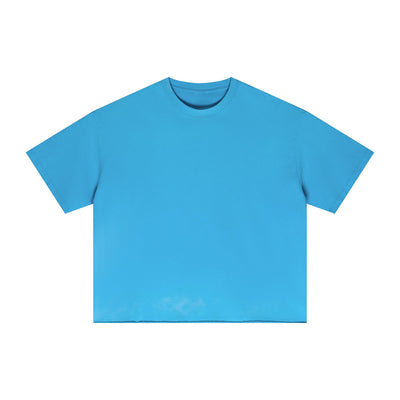 Boxy Raw Edge Washed Loose Short Sleeve Tee