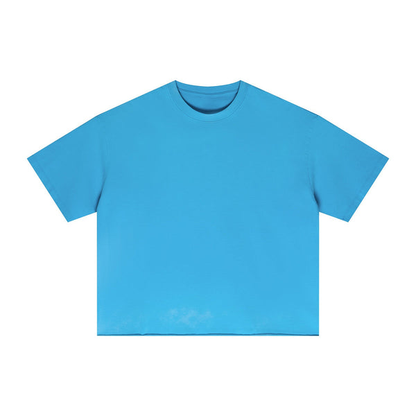 Boxy Raw Edge Washed Loose Short Sleeve Tee