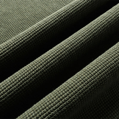 Waffle Knit Spray Dyed Distressed Raw Edge Tee