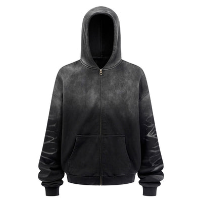 Tiger Stripes Gradient Color Zip Up Hoodie