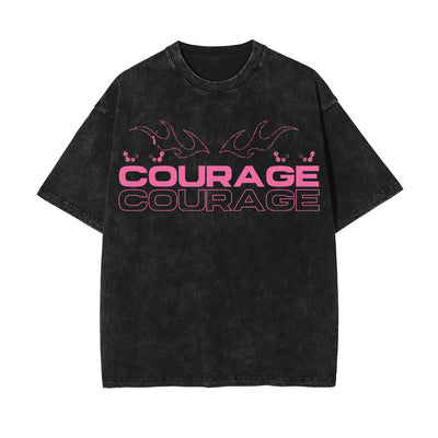Courage Streetwear Stone Wash Graphic Tee-INNBLAC