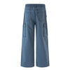 Wide Leg Cargo Pants Elastic Waistband Multi Pocket