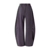 Vintage Washed Curved Panel Wide Drawstring Pants