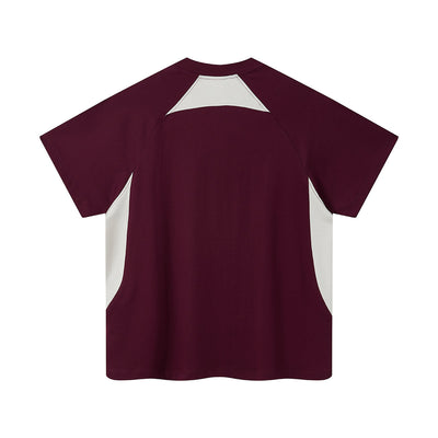 Color Block Oversized Sporty Raglan T-Shirt