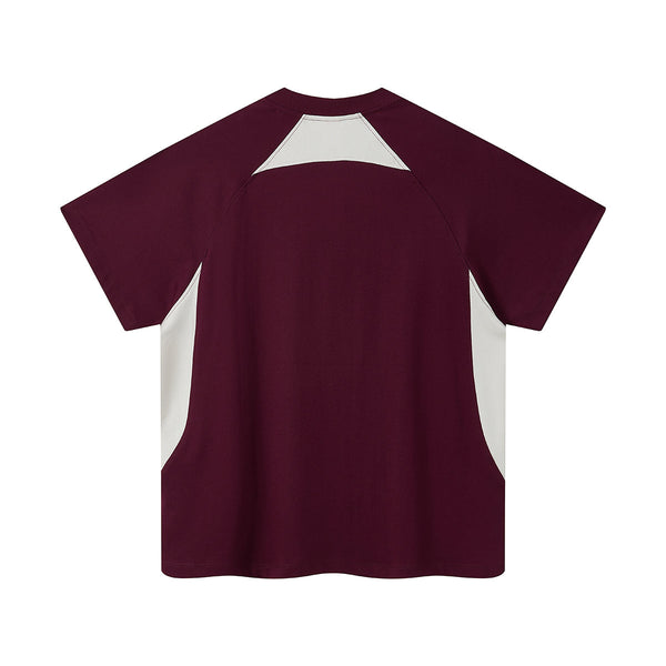 Color Block Oversized Sporty Raglan T-Shirt