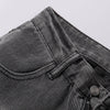 Faded Grey Distressed Wide Leg Vintage Jeans