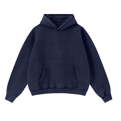 Soft Cotton Fleece Front Pocket Pullover Hoodie