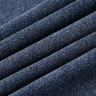 Crew Neck Washed Knit Denim Sweatshirt