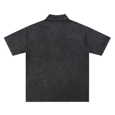 Stone-Washed Cotton Polo Shirt 310gsm